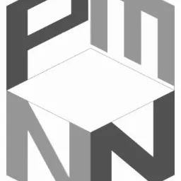 Abstrakcyjna grafika 3D z literami 'P', 'E', 'N' w odcieniach szarości tworzących iluzję sześcianu. Minimalistyczny design.