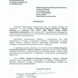 Referencje - Wspólnota Mieszkaniowa Al.Wojska Polskiego 56 - remont kominów i pokrycia dachu oraz konserwacja rynien