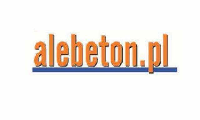 Logo firmy alebeton.pl z pomarańczowym napisem i niebieską linią pod nim.