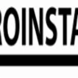 Logo firmy Euroinstalacje z czerwonym symbolem po lewej i czarnym tekstem nazwy firmy z czarną linią pod spodem.