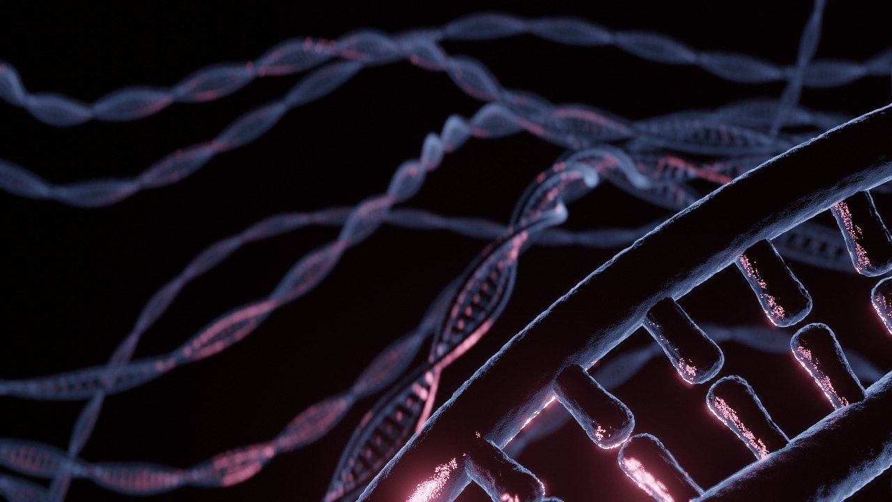 Kadr z animacji mendycznej. - modelowanie obiektu 3D - oświetlenie - animacja