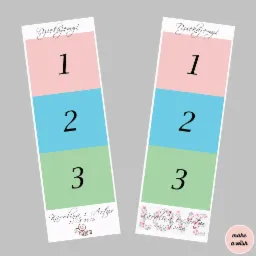 Dwa paski zdjęć z fotobudki z podziękowaniami, z trzema kadrami o kolorach różowym, niebieskim i zielonym, z numerami 1, 2 i 3, oraz imionami Karolina i Artur i datą 13.08.2016.