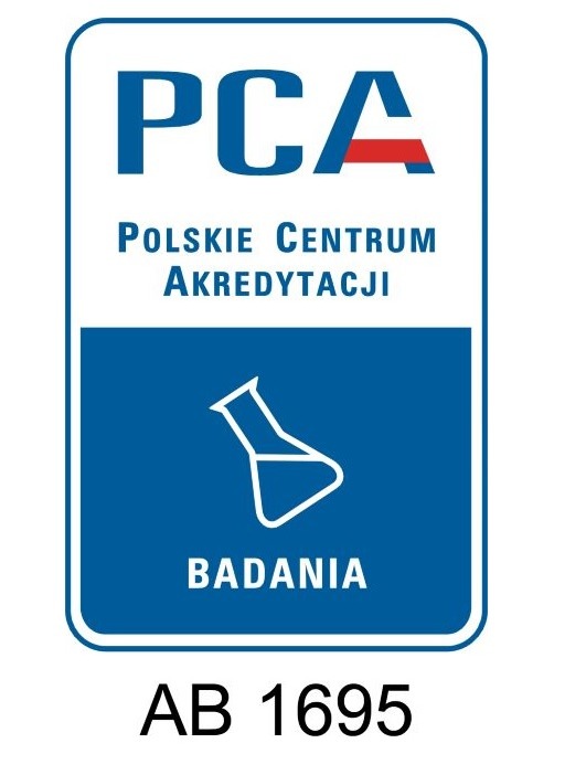Znak Akredytacji Laboratorium Badawczego AB 1695 Świętokrzyskie Centrum BHP