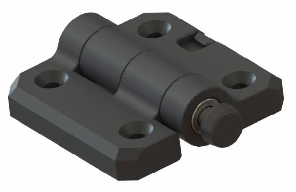 Zawias z blokadą kąta otwarcia.