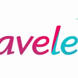 Logo firmy 'Traveler' z kolibrem w kolorach fuksji i turkusu.