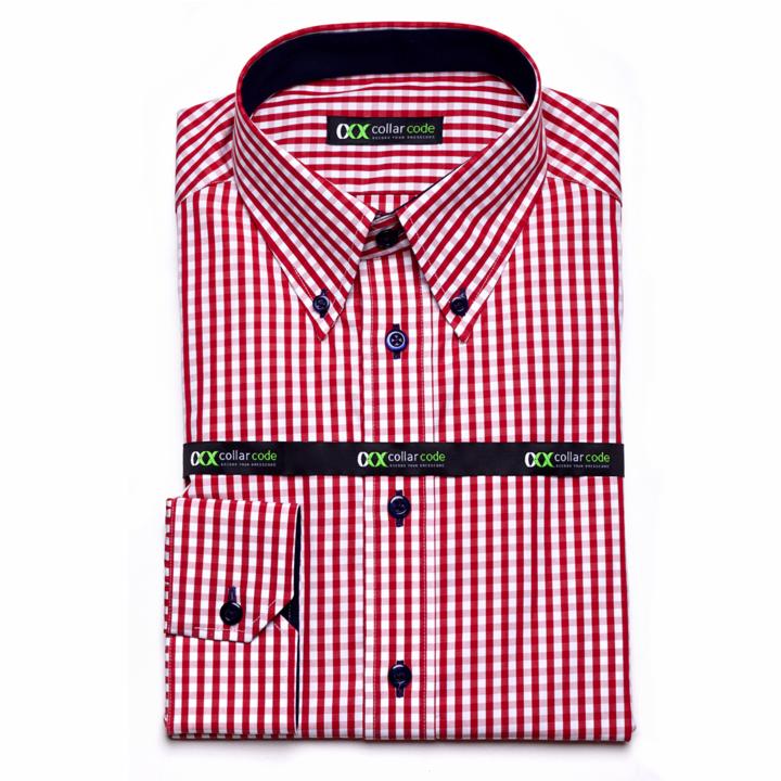 Sportowa koszula w czerwoną kartkę