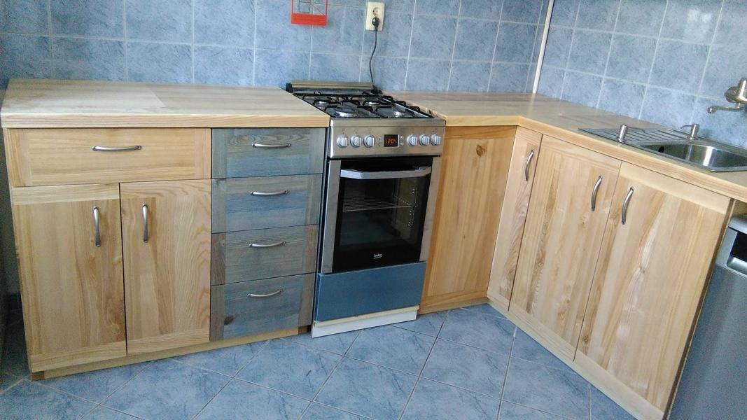 Meble kuchenne drewniane - jesionowe