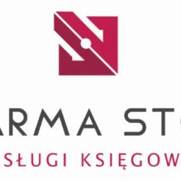 Logo firmy Pharma Store z dopiskiem Usługi Księgowe, na białym tle