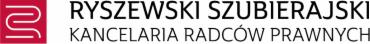 Logo Kancelarii Radców Prawnych Ryszewski Szubierajski z abstrakcyjnym symbolem po lewej stronie.