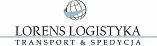 Logo firmy Lorens Logistyka Transport & Spedycja z globusem w górnej części.