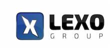 Logo firmy LEXO GROUP z Nowego Sącza, przedstawiające niebieski kwadrat z białą literą X i czarny napis LEXO GROUP.