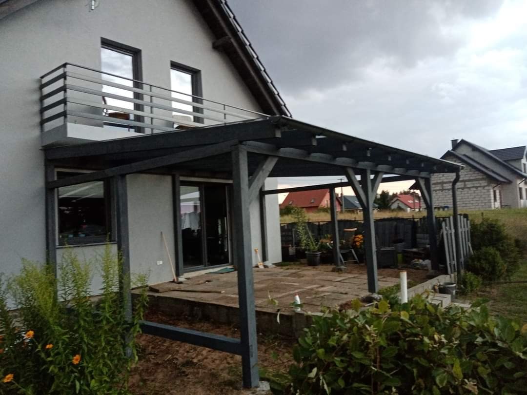 Budowa tarasu bez zabudowy a jedynie kryta poliwęglanem litym Pelplin