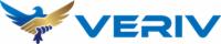 Niebiesko-złote logo firmy VERIV z stylizowanym orłem trzymającym strzałę w szponach, umieszczone na białym tle.
