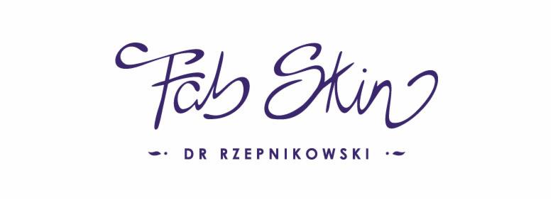 Logo Fab Skin Dr Rzepnikowski w kolorze fioletowym na białym tle.