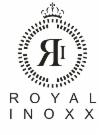 Logo firmy Royal Inoxx z Rudy Śląskiej, przedstawiające stylizowaną literę R z koroną w okręgu z ornamentami.