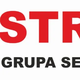 Logo firmy 'Straż Grupa Serwisowa' z tarczą herbową zawierającą orła i napisem 'Straż' w kolorze czerwonym, oraz napisem 'Grupa Serwisowa' poniżej.