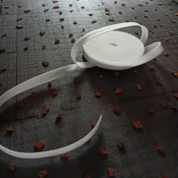 Przygotowane podłoże pod wylewkę: siatka z rozłożonymi kawałkami cegły, rolka białej taśmy piankowej w pierwszym planie.