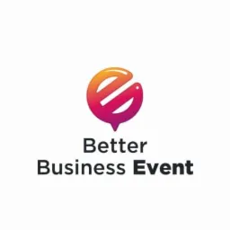 Logo firmy Better Business Event, gradientowy symbol w kształcie litery 'e' w kółku, poniżej nazwa firmy.