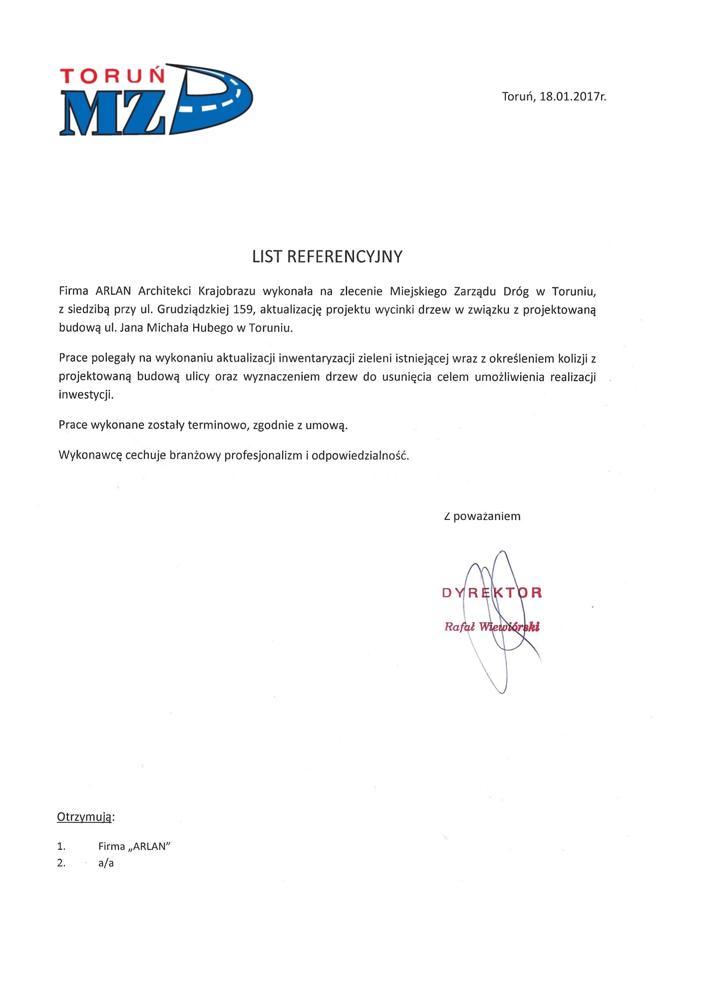 Referencje dla ARLAN Architekci Krajobrazu - 2017