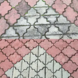 Kostkwa brukowa przed i po myciu