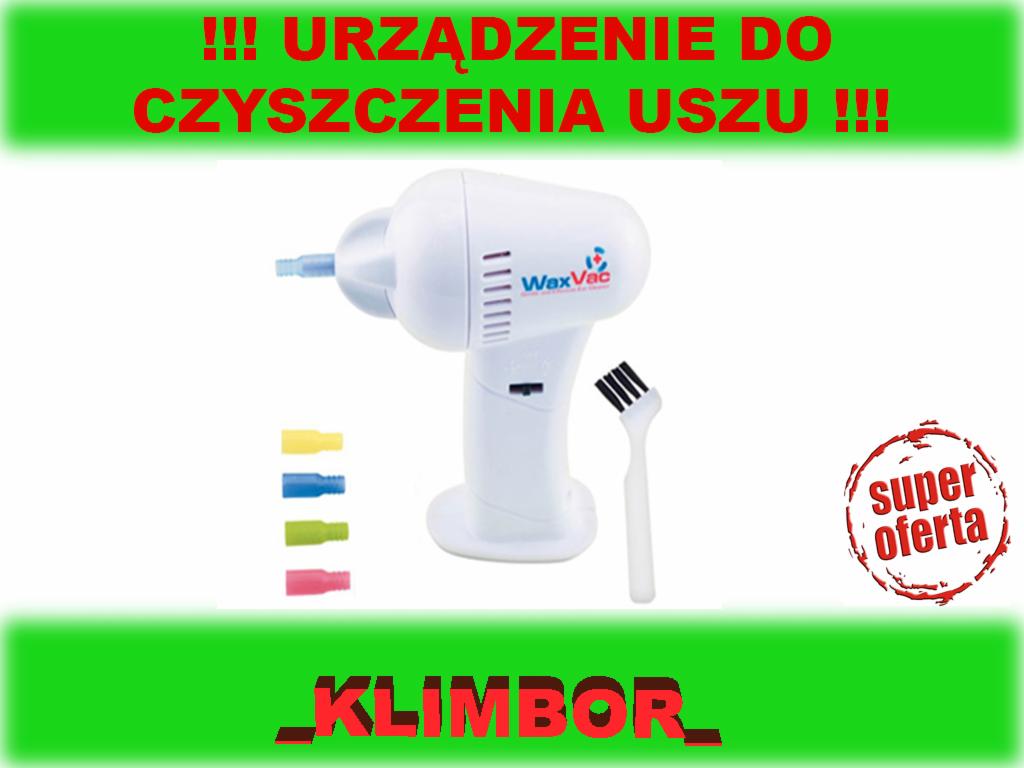 Urządzenie WaxVac do czyszczenia uszu z wymiennymi końcówkami i szczoteczką, promocyjna oferta.