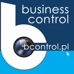 Grafika z napisem 'business control' i 'bcontrol.pl' z symbolem obiektywu aparatu wkomponowanym w literę 'b'.
