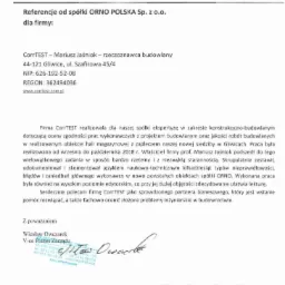 Referencje od spółki ORNO Polska