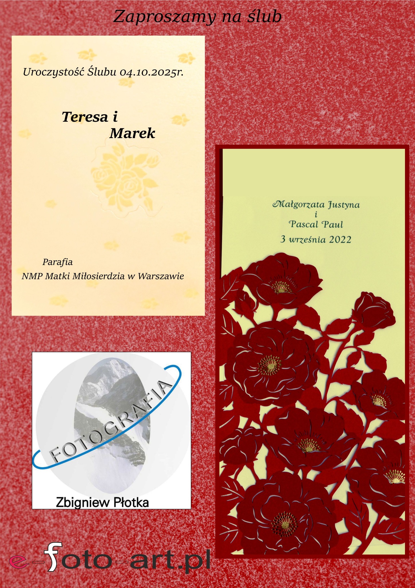 Zapraszamy gości na uroczystość ślubu.