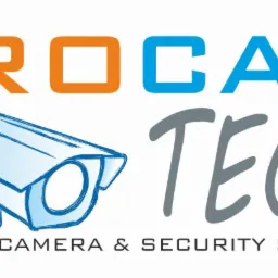 Ilustracja logo firmy Procam Tech, specjalizującej się w systemach CCTV i zabezpieczeń, z stylizowanym rysunkiem kamery przemysłowej w odcieniach niebieskiego.