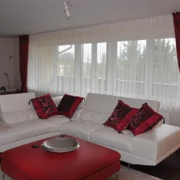 firany i zasłony w salonie