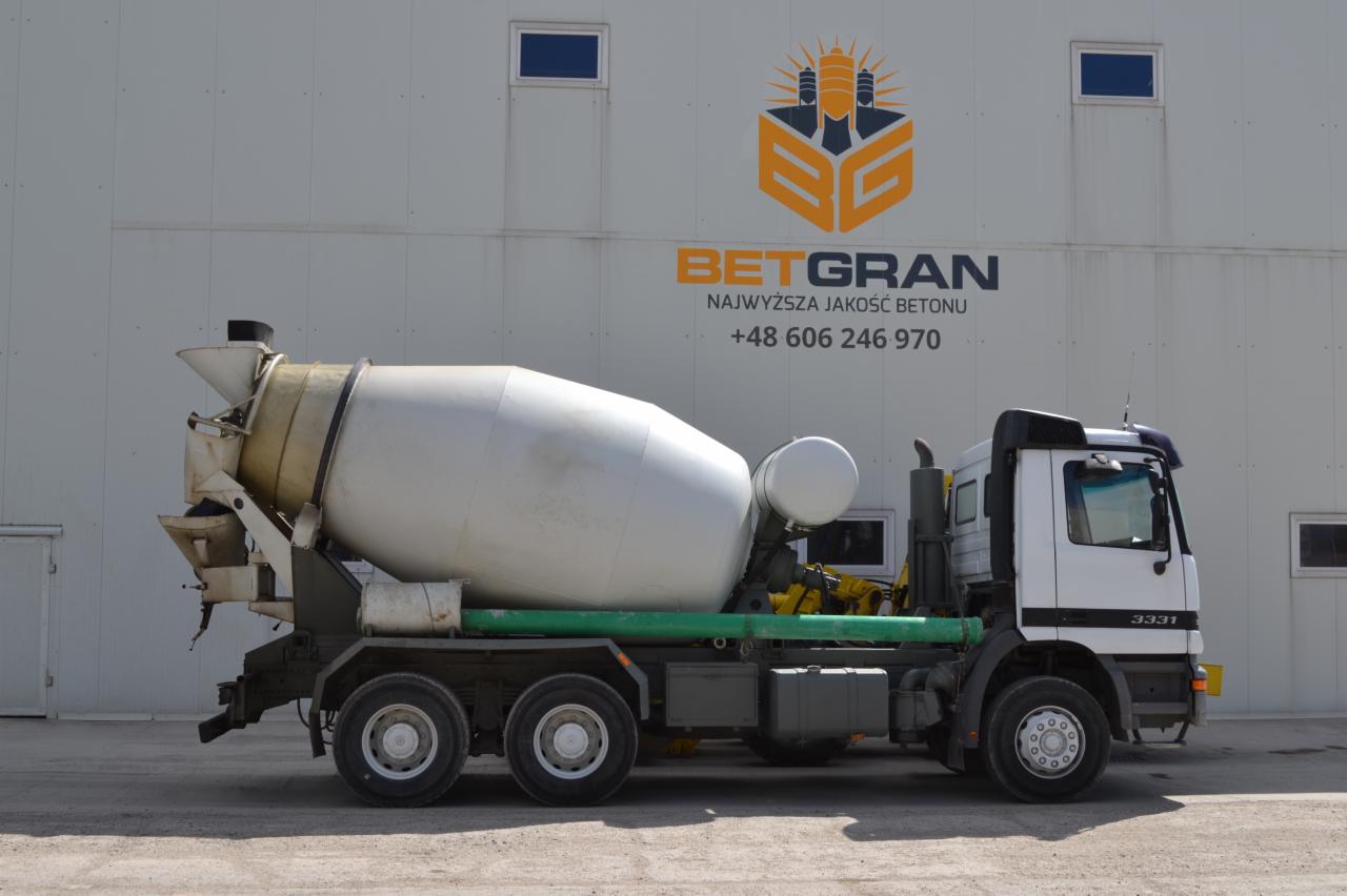 Cysterna na podwoziu samochodu ciężarowego z logo firmy Betgran na tle szarej hali.