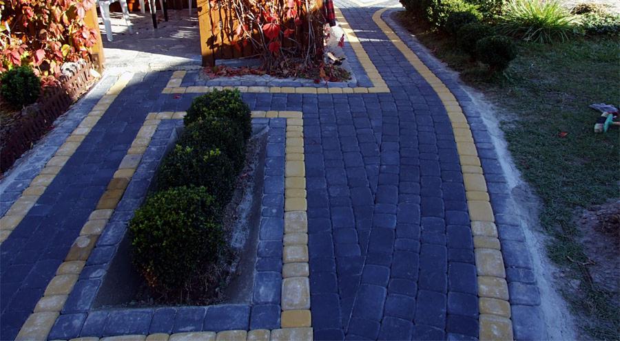 ścieżki ogrodowe z kostki brukowej