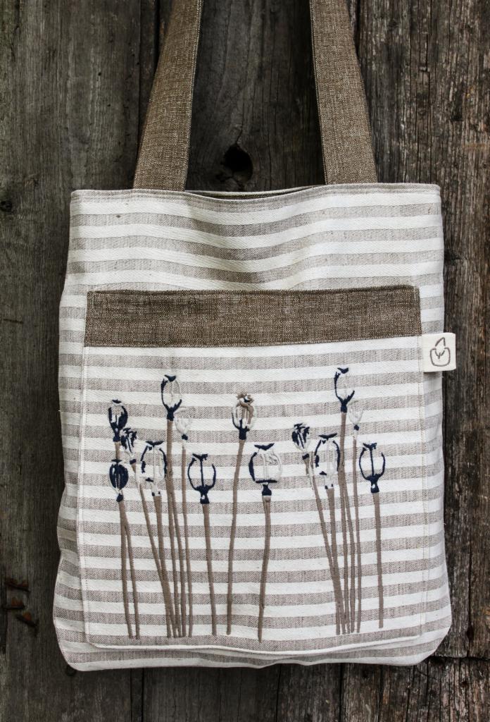 Lniana torba z haftem