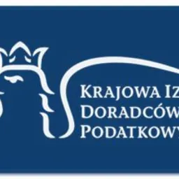 Logo Krajowej Izby Doradców Podatkowych: biały orzeł w koronie i nazwa na granatowym tle.