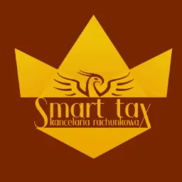 Logo firmy Smart Tax - Kancelaria Rachunkowa z symbolem orła w koronie w kolorach złotym i brązowym.
