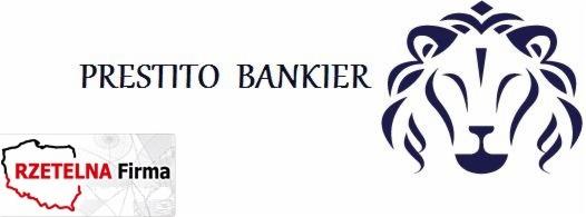Logo firmy Prestiżowy Bankier z symbolem lwa i certyfikatem Rzetelna Firma.