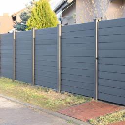kompozytowe ogrodzenie panelowe pełne - kolor grafit