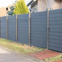 kompozytowe ogrodzenie panelowe pełne - kolor grafit