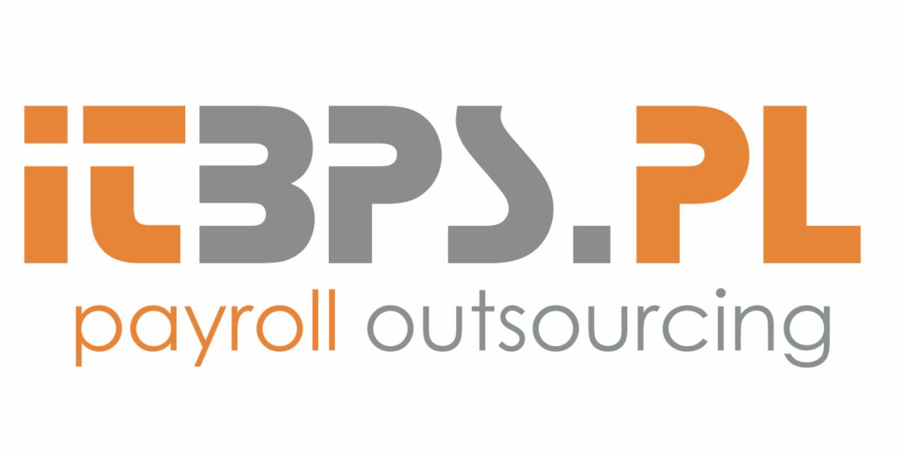 Logo firmy IT3PS.PL z hasłem 'payroll outsourcing' poniżej, w kolorach pomarańczowym i szarym na białym tle.