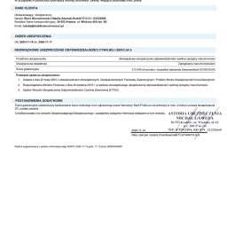 Biuro Nieruchomości Natalia Adamek-Drabik - Certyfikat ubezpieczenia OC zawodowej biura nieruchomości Natalia Adamek-Drabik (Warta), potwierdzający zawarcie umowy. Zawiera dane klienta, okres ubezpieczenia i sumę gwarancyjną.