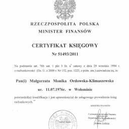 Certyfikat Ministra Finansów