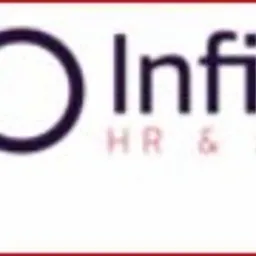 Logo firmy Infinity HR & ACC z symbolem nieskończoności w kolorach czerwonym i granatowym.