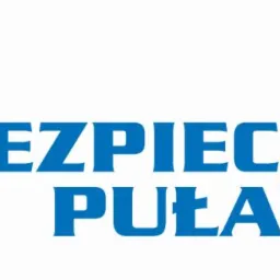 Niebieskie logo firmy ubezpieczeniowej z nazwą 'Ubezpieczenia Puławy' i symbolem 'U' otoczonym przez segmentowy okrąg.