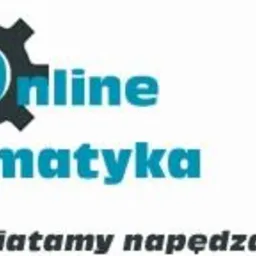 Logo firmy Online Automatyka z elementami graficznymi w postaci kół zębatych i hasłem 'Wymiatamy napędzając Polski klimat'.