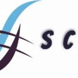 Logo firmy SCCS z Kalisza, z abstrakcyjnym symbolem graficznym po lewej stronie i nazwą firmy po prawej.