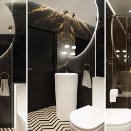 archdesign Agnieszka Romańczyk - Projekt toalety gościnnej w domu jednorodzinnym.