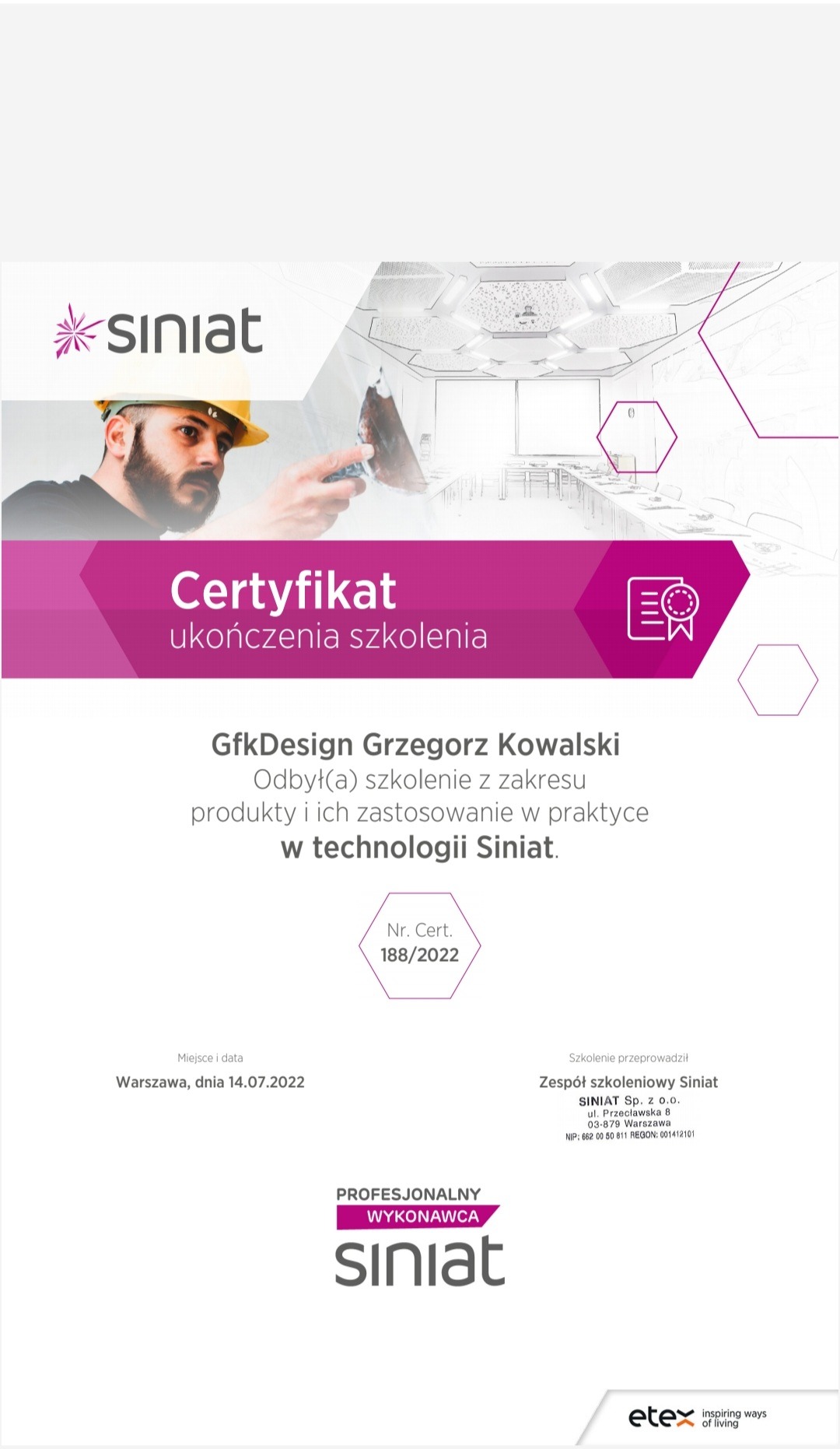 Kolejne szkolenie zaliczone z myślą o moich przyszłych klientach.