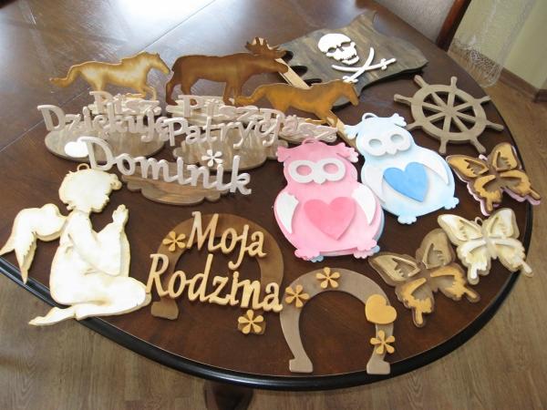 Dekoracje drewniane, wycinanki ze sklejki