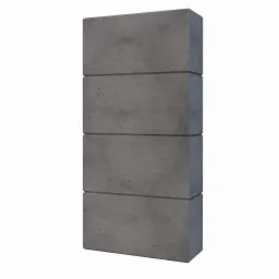 Betonowy słupek ogrodzeniowy z czterema segmentami, widok z bliska, szara faktura betonu, minimalistyczny design.