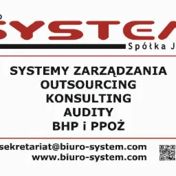 Logo firmy Biuro System Spółka Jawna oferującej systemy zarządzania, outsourcing, konsulting, audyty oraz usługi BHP i PPOŻ.